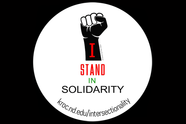Kroc Institute staff member designs solidarity stickers