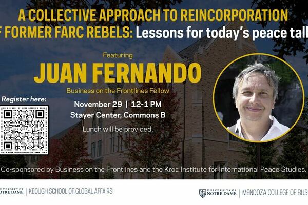 A Collective Approach to Reincorporation of Former FARC Rebels: Lessons for today's peace talks