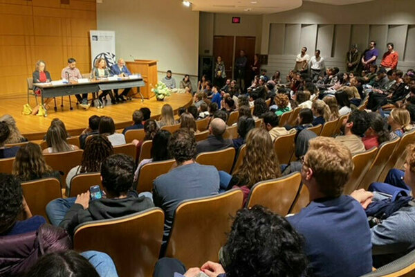 As war erupts and escalates in Israel/Palestine, Kroc Institute hosts standing room-only ‘teach-in’ to answer questions for Notre Dame faculty, staff and students