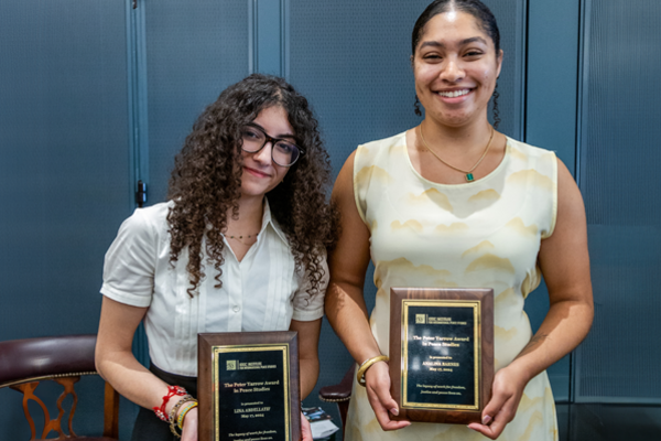 Two peace studies students named 2024 Yarrow Award in Peace Studies recipients