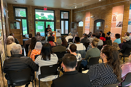 Professor Darryl Heller, director of the IU South Bend Civil Rights Heritage Center, speaks at the Clemente Course graduation on May 9, 2024.